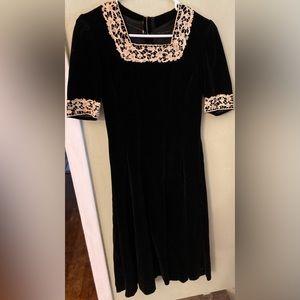 Wednesday Adams/Goth- black velvet dress